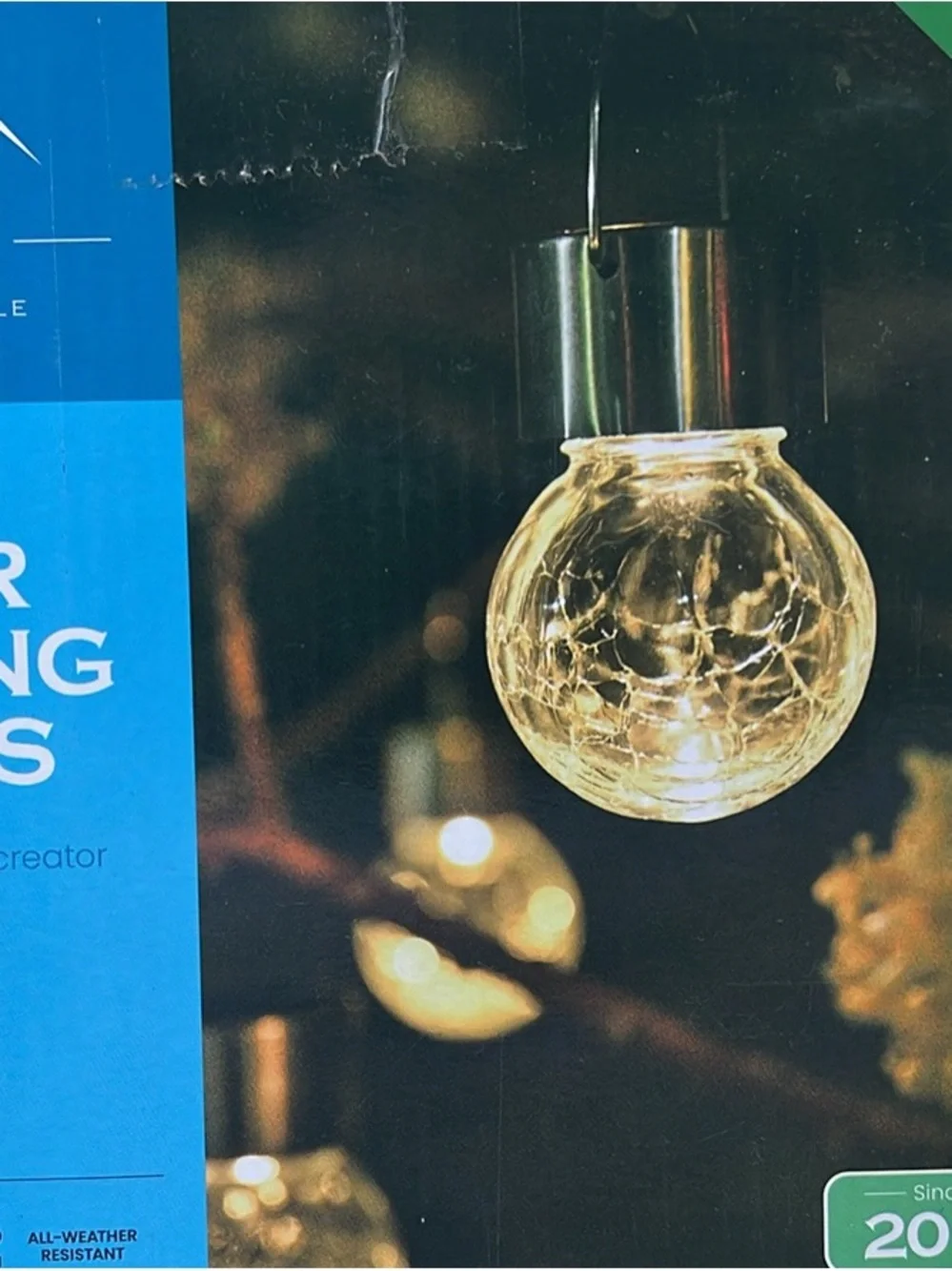 Clear Crackle Globe String Lights - Warm White Crackle Bulbs